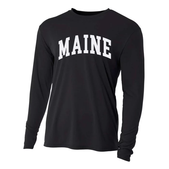 Maine Throwback Design Classic Cooling Performance Long Sleeve Crew