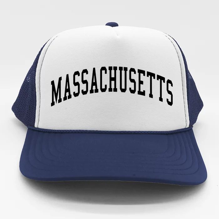 Massachusetts Throwback Design Print Classic Trucker Hat