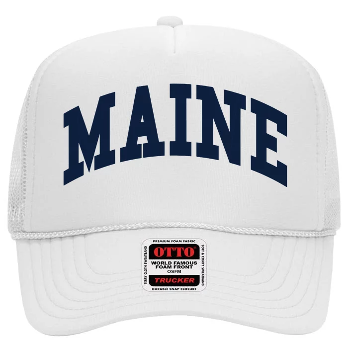 Maine Throwback Design Classic High Crown Mesh Trucker Hat