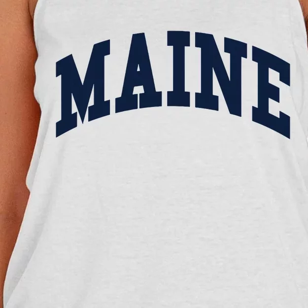 Maine Throwback Design Classic Women's Knotted Racerback Tank