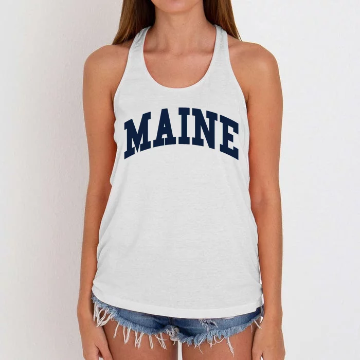 Maine Throwback Design Classic Women's Knotted Racerback Tank