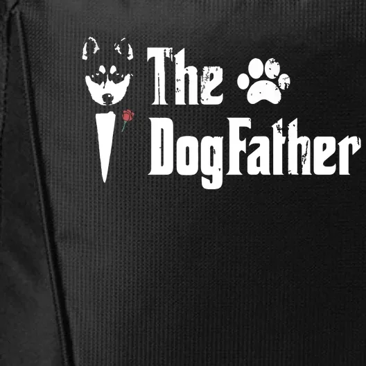 Men The Dogfather Siberian Husky Dog Dad Fathers Day City Backpack