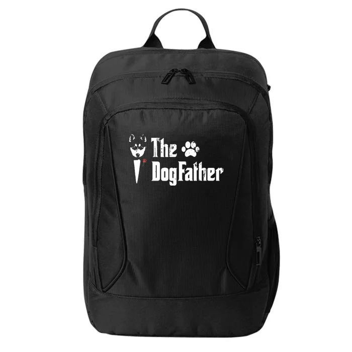 Men The Dogfather Siberian Husky Dog Dad Fathers Day City Backpack