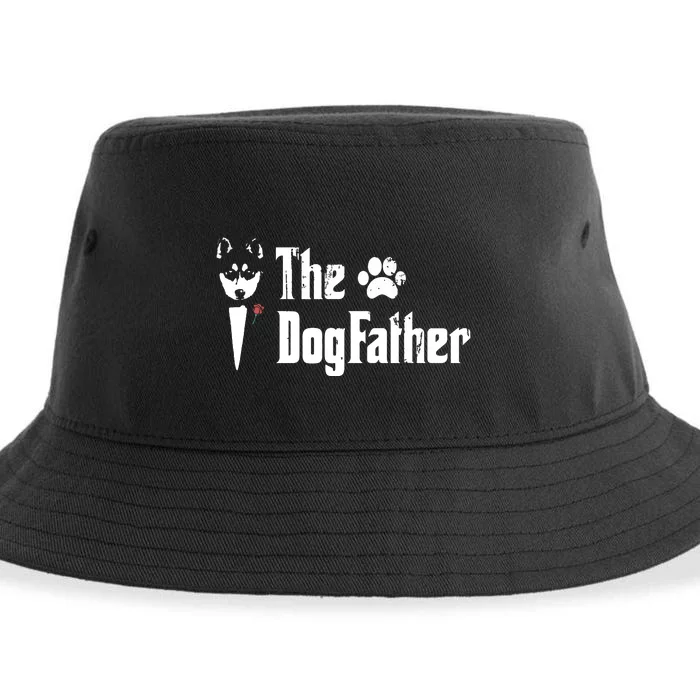 Men The Dogfather Siberian Husky Dog Dad Fathers Day Sustainable Bucket Hat