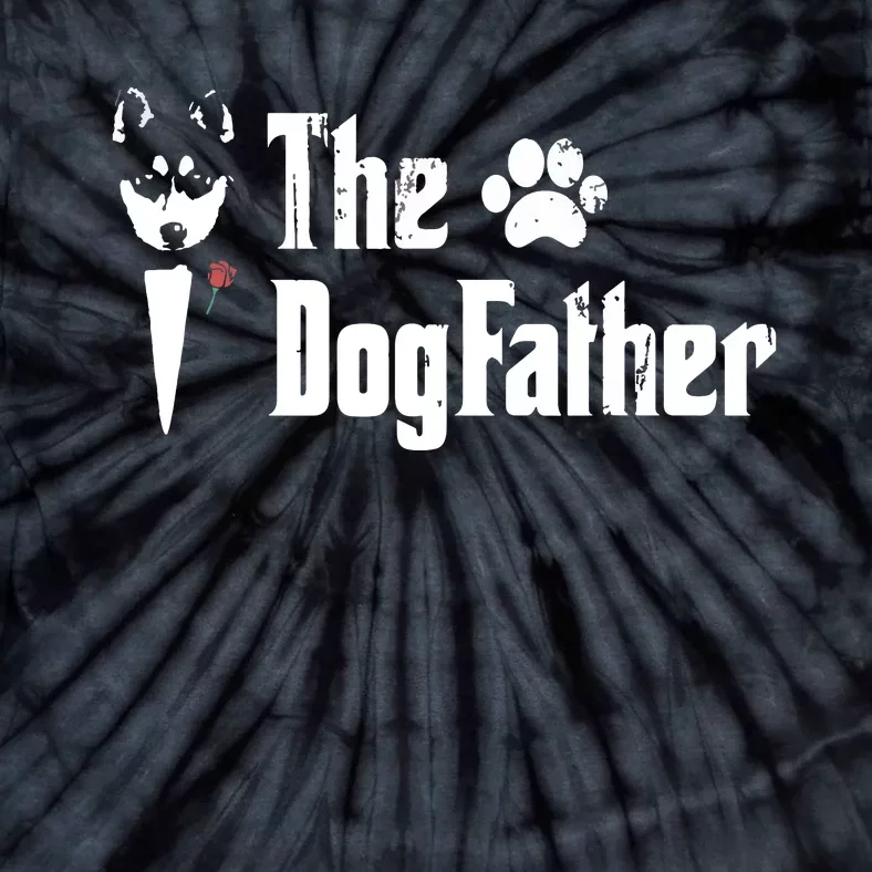 Men The Dogfather Siberian Husky Dog Dad Fathers Day Tie-Dye T-Shirt