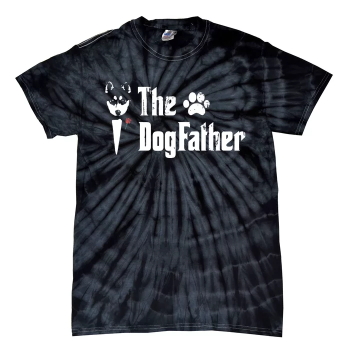 Men The Dogfather Siberian Husky Dog Dad Fathers Day Tie-Dye T-Shirt