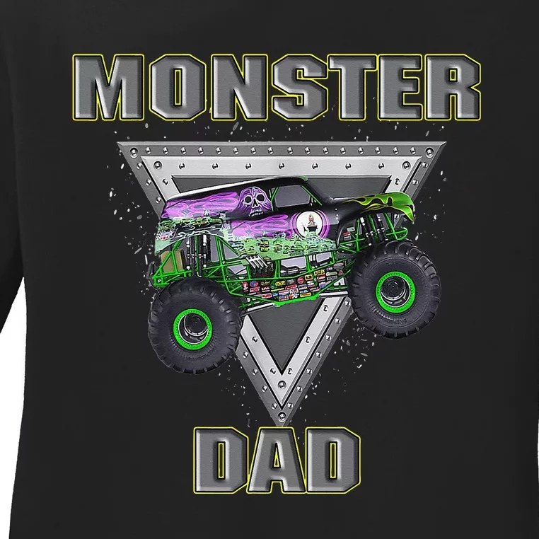 Monster Truck Dad Fathers Day Monster Truck Are My Jam Ladies Long Sleeve Shirt