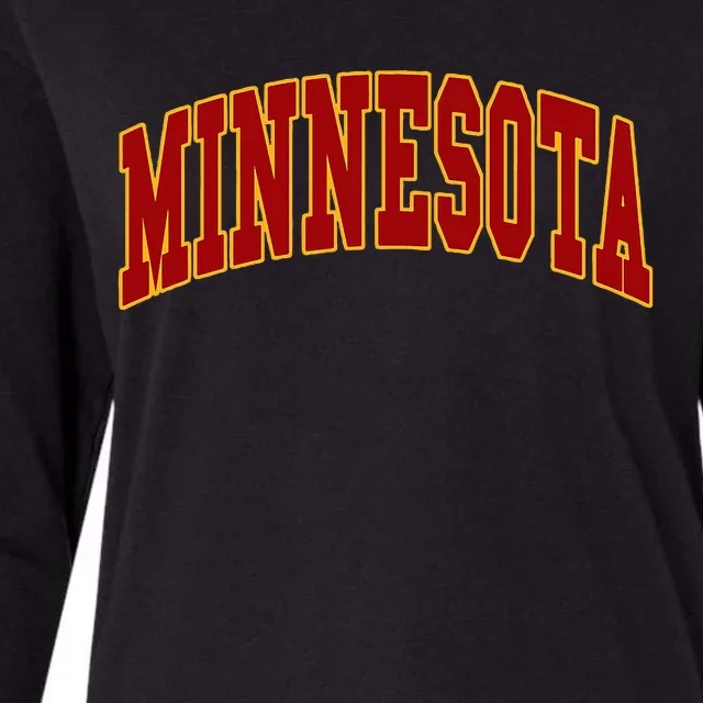 Minnesota Throwback Design Print Classic Womens Cotton Relaxed Long Sleeve T-Shirt