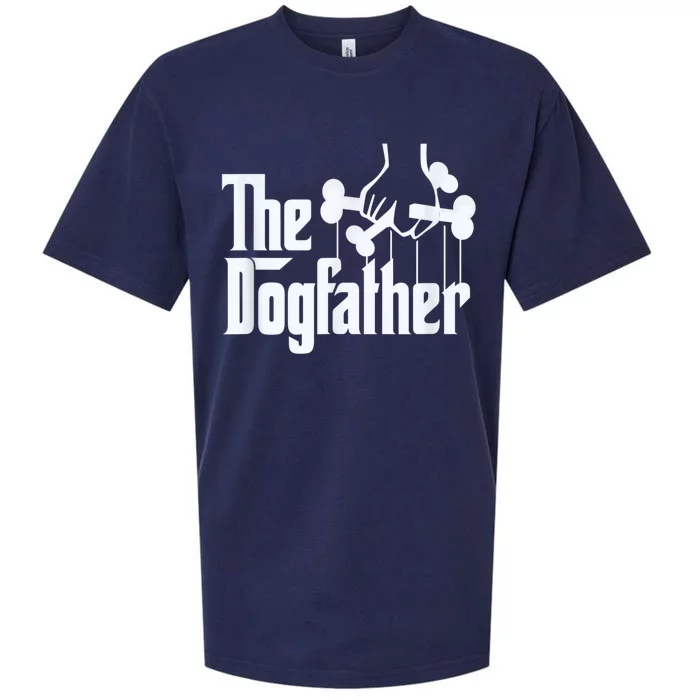 Men The Dogfather Dachshund Funny Father Gift Sueded Cloud Jersey T-Shirt