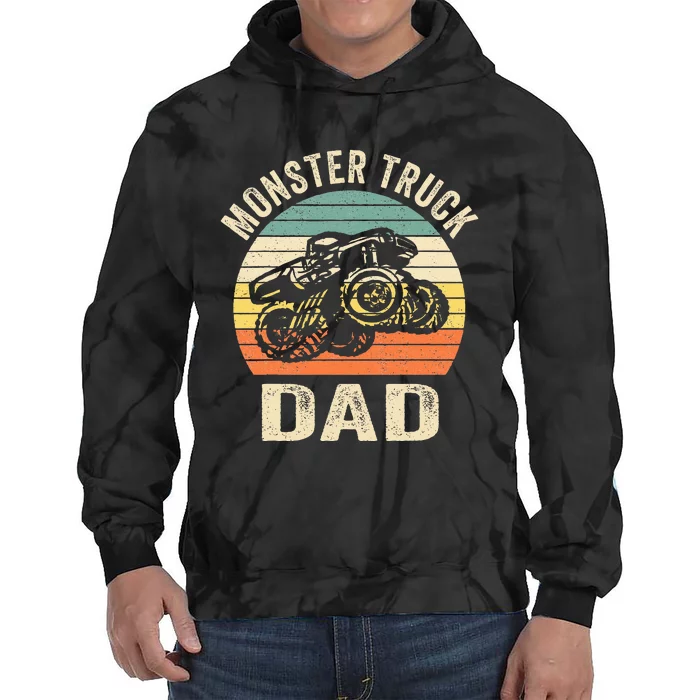 Monster Truck Dad Retro Vintage Monster Truck Tie Dye Hoodie