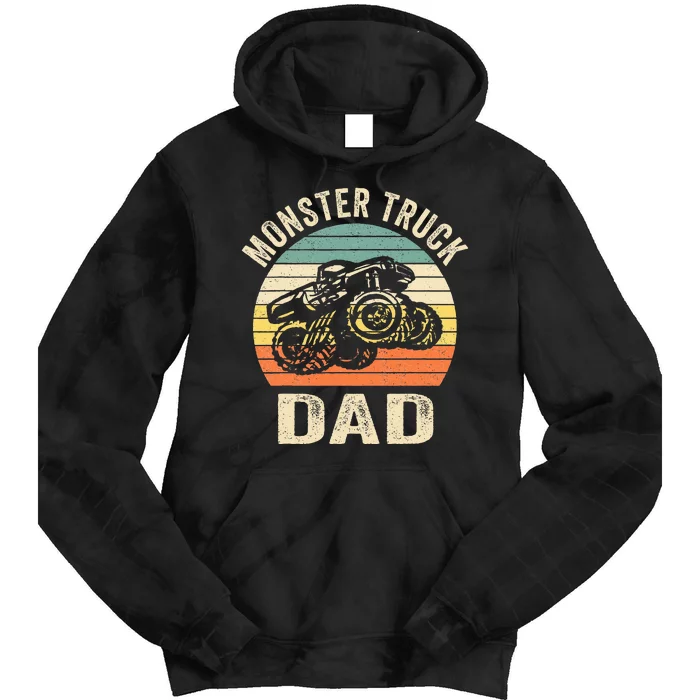 Monster Truck Dad Retro Vintage Monster Truck Tie Dye Hoodie