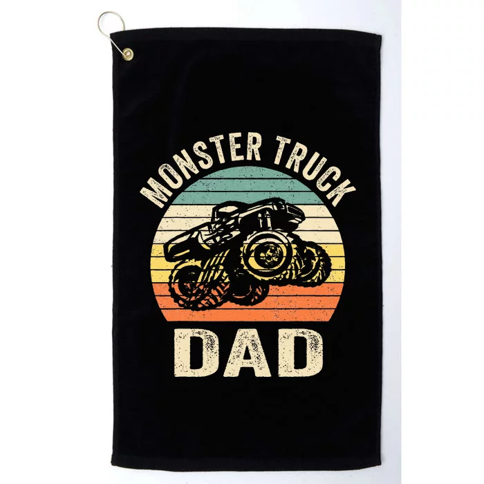 Monster Truck Dad Retro Vintage Monster Truck Platinum Collection Golf Towel