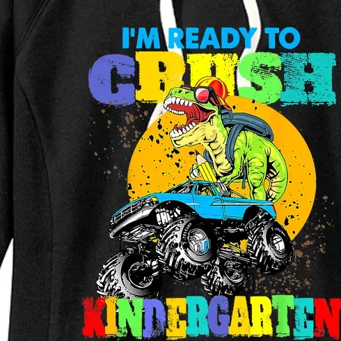 Monster Truck Dinosaur Im Ready To Crush Kindergarten Women's Fleece Hoodie