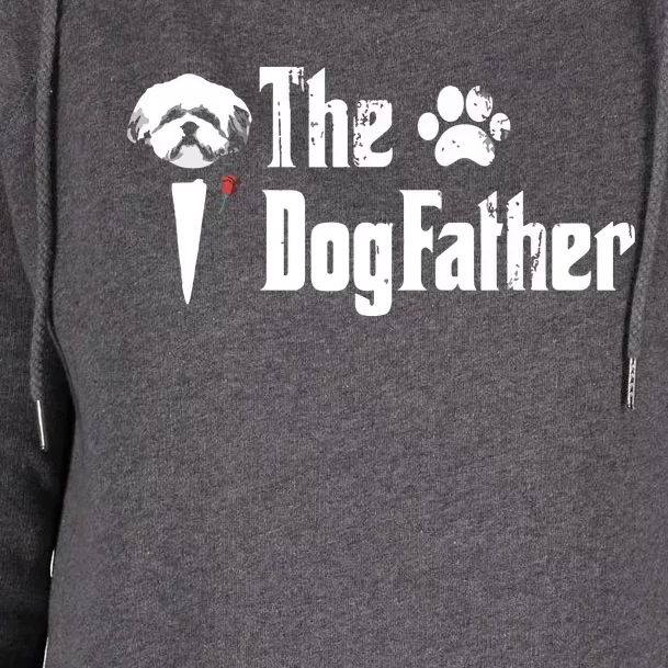 Men The Dogfather Shih Tzu Dog Dad Fathers Day Gift Womens Funnel Neck Pullover Hood