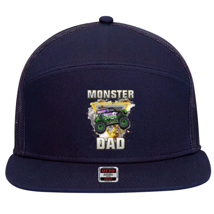 Monster Truck Dad Monster Truck Are My Jam Truck Lovers 7 Panel Mesh Trucker Snapback Hat