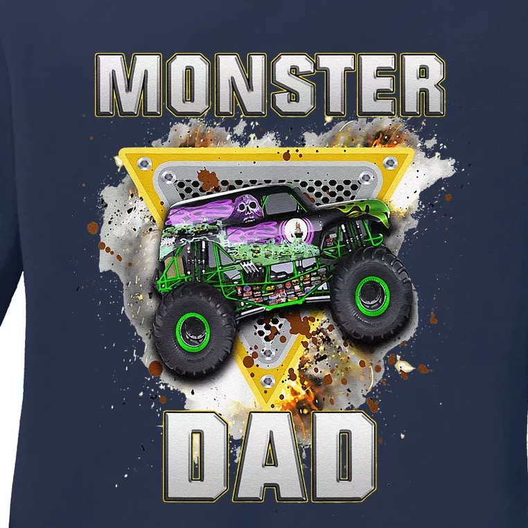 Monster Truck Dad Monster Truck Are My Jam Truck Lovers Ladies Long Sleeve Shirt