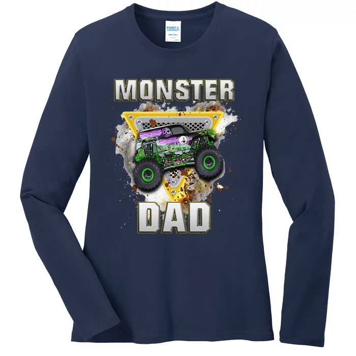 Monster Truck Dad Monster Truck Are My Jam Truck Lovers Ladies Long Sleeve Shirt