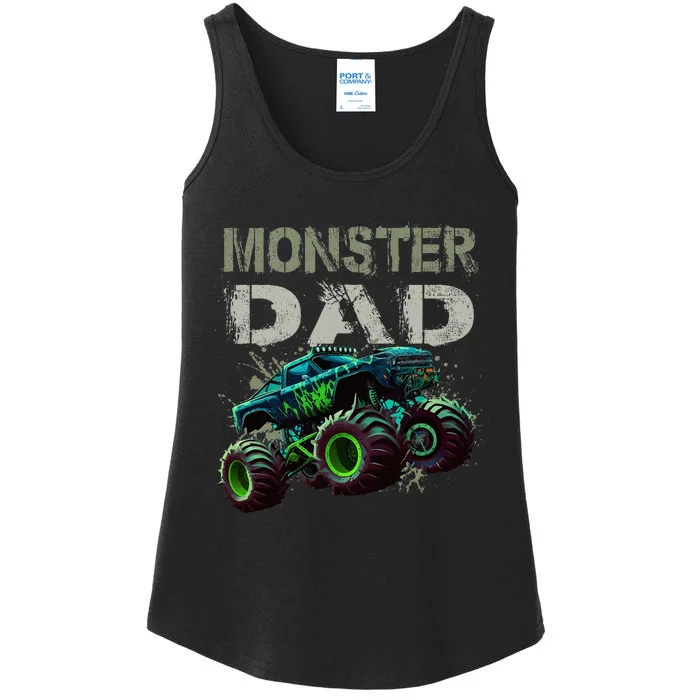 Monster Truck Dad Family Matching Monster Truck Lovers Ladies Essential Tank