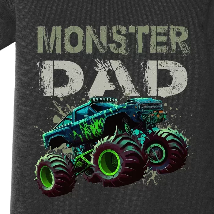 Monster Truck Dad Family Matching Monster Truck Lovers Baby Bodysuit