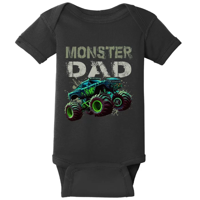 Monster Truck Dad Family Matching Monster Truck Lovers Baby Bodysuit