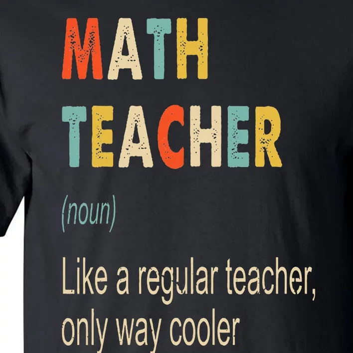 Math Teacher Definition Funny Teaching School Teacher Tall T-Shirt