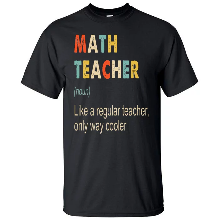 Math Teacher Definition Funny Teaching School Teacher Tall T-Shirt