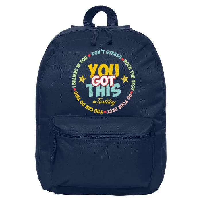 Motivational Testing Day Design Teacher Student You Got This 16 in Basic Backpack