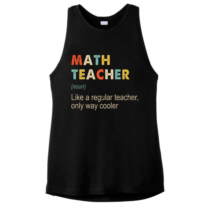 Math Teacher Definition Funny Teaching School Ladies Tri-Blend Wicking Tank