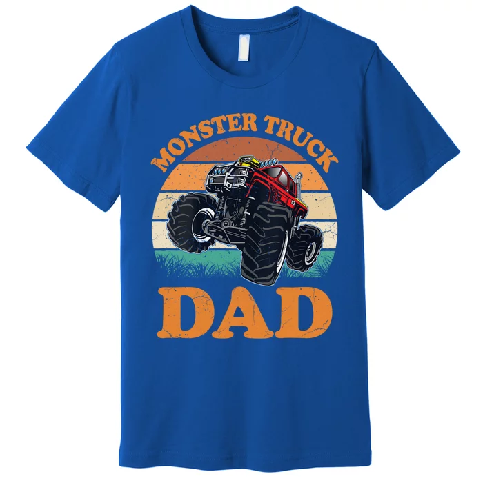 Monster Truck Dad Gift Retro Vintage Monster Truck Gift Premium T-Shirt