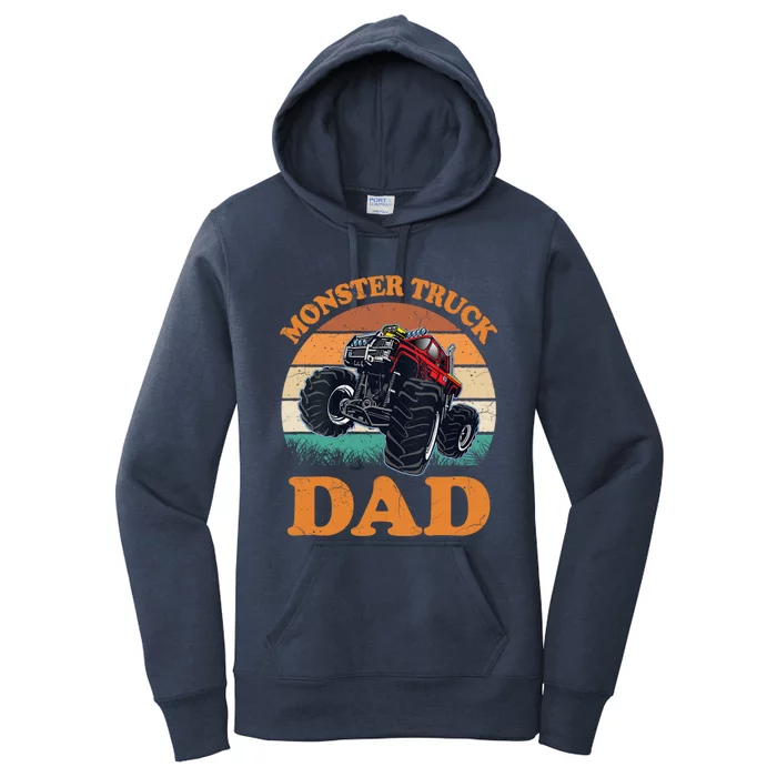 Monster Truck Dad Gift Retro Vintage Monster Truck Gift Women's Pullover Hoodie