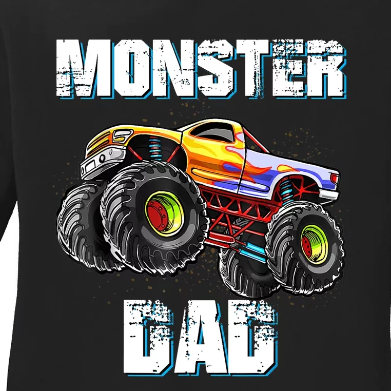 Monster Truck Dad Ladies Long Sleeve Shirt