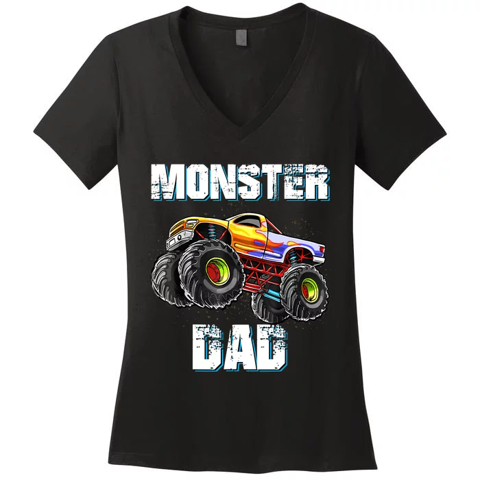 Monster Truck Dad Women's V-Neck T-Shirt