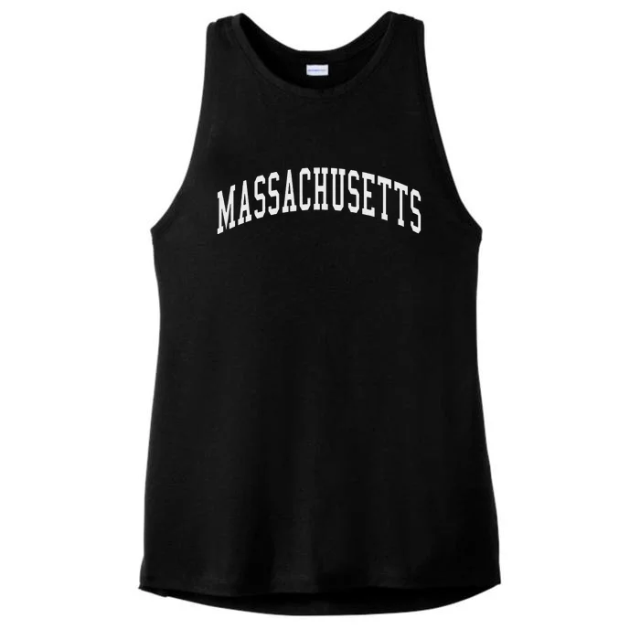 Massachusetts Throwback Design Classic Ladies Tri-Blend Wicking Tank