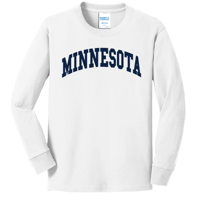 Minnesota Throwback Design Classic Kids Long Sleeve Shirt