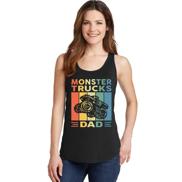 Monster Truck Dad Retro Vintage Monster Truck Ladies Essential Tank