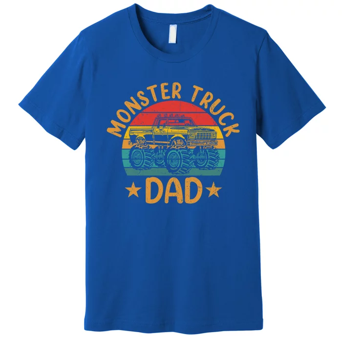 Monster Truck Dad Gift Retro Vintage Monster Truck Great Gift Premium T-Shirt