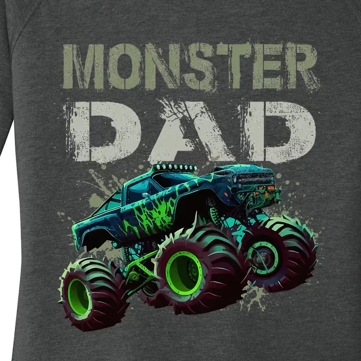 Monster Truck Dad Family Matching Monster Truck Lovers Women's Perfect Tri Tunic Long Sleeve Shirt