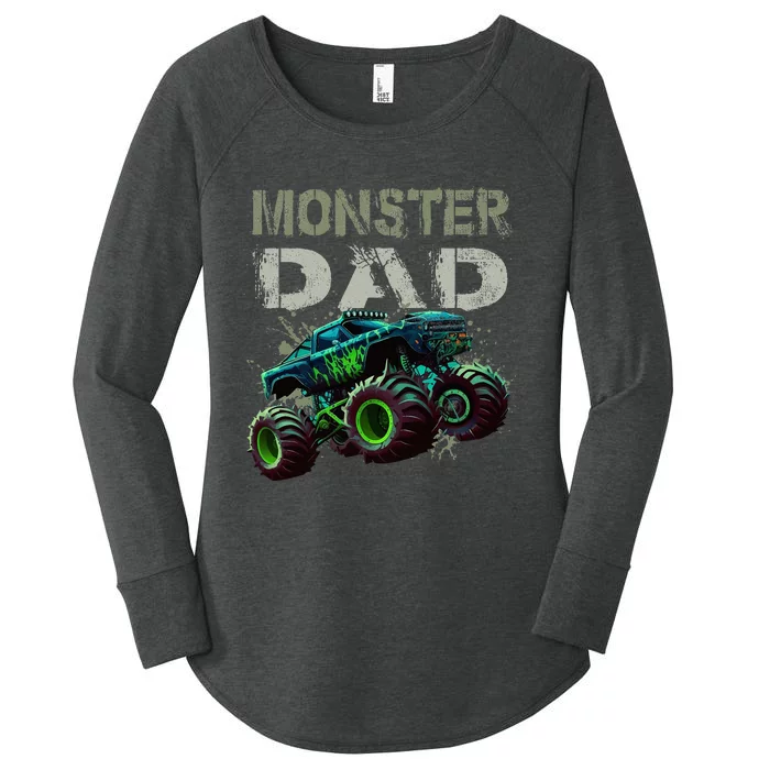 Monster Truck Dad Family Matching Monster Truck Lovers Women's Perfect Tri Tunic Long Sleeve Shirt