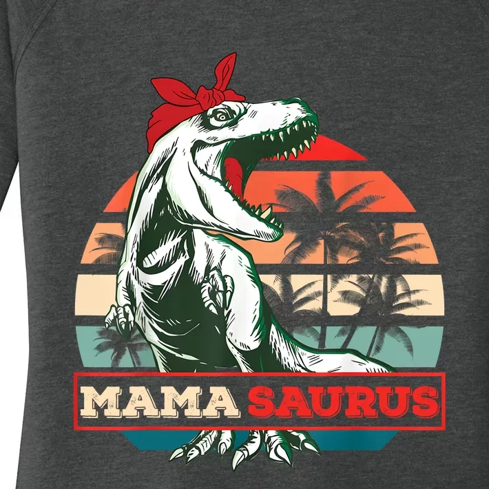 MAMASAURUS TRex Dinosaur MAMA SAURUS Family Mother's Day Women's Perfect Tri Tunic Long Sleeve Shirt