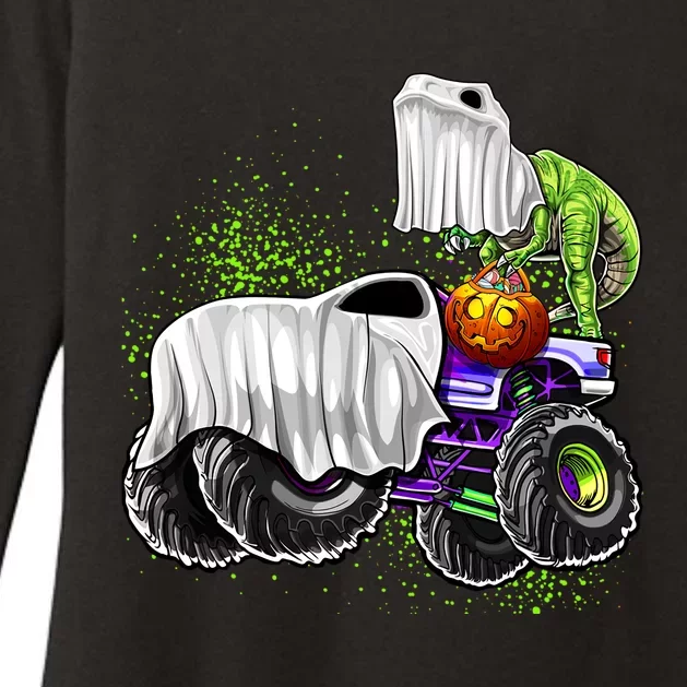 Monster Truck Dinosaur Ghost Halloween TrickOrTreat Funny Gift Womens CVC Long Sleeve Shirt