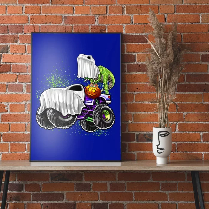 Monster Truck Dinosaur Ghost Halloween TrickOrTreat Funny Gift Poster