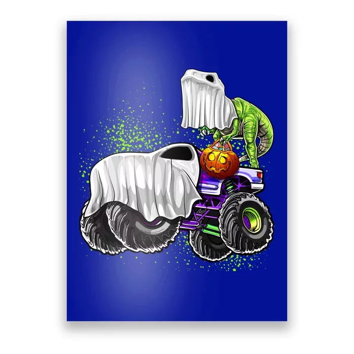 Monster Truck Dinosaur Ghost Halloween TrickOrTreat Funny Gift Poster