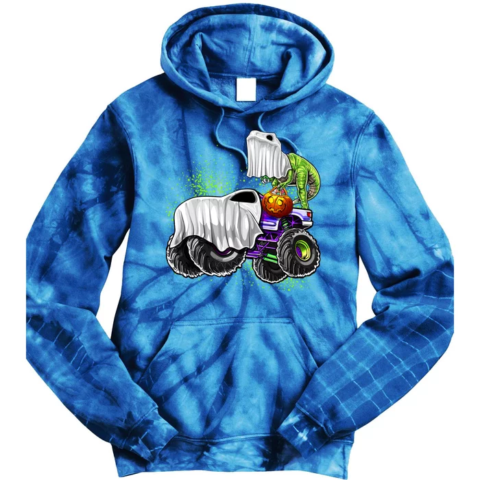 Monster Truck Dinosaur Ghost Halloween TrickOrTreat Funny Gift Tie Dye Hoodie