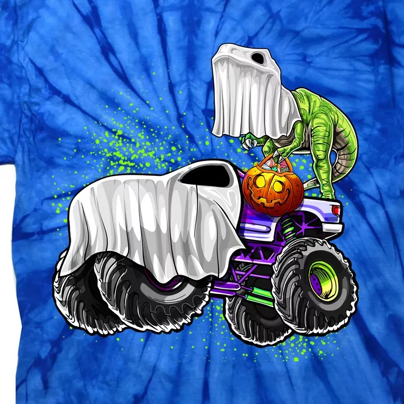 Monster Truck Dinosaur Ghost Halloween TrickOrTreat Funny Gift Tie-Dye T-Shirt