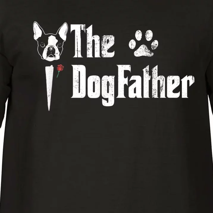 Men The Dogfather Boston Terrier Dog Dad Fathers Day Comfort Colors T-Shirt