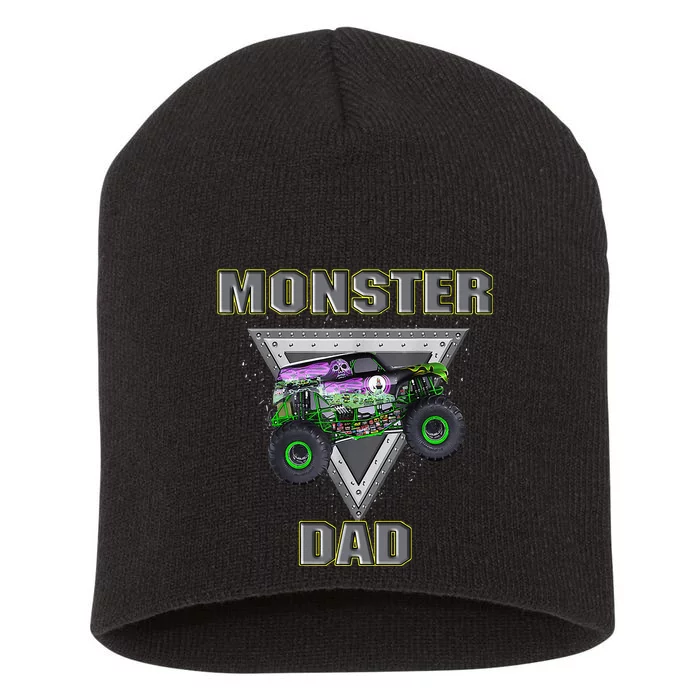 Monster Truck Dad Fathers Day Monster Truck Are My Jam Short Acrylic Beanie