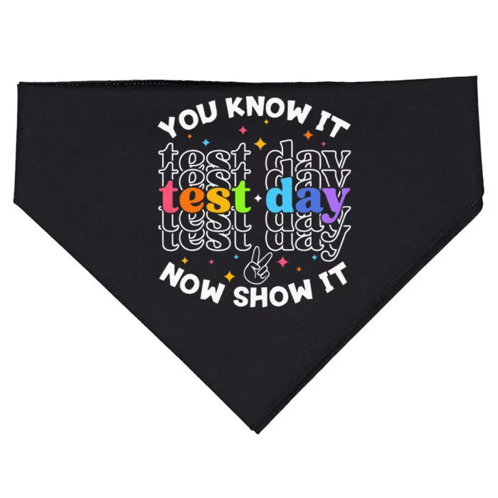 Motivational Test Day Testing Day Teacher USA-Made Doggie Bandana