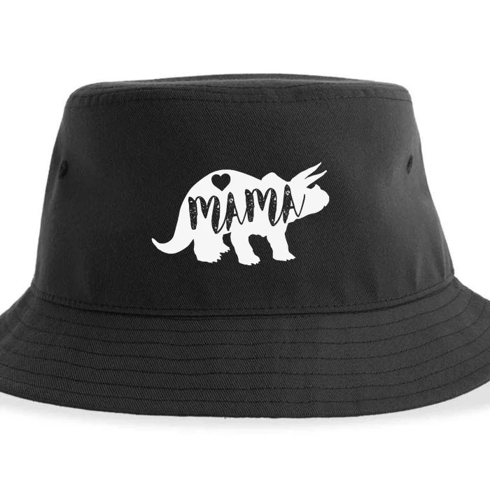 Mama Triceratops Dinosaur Funny Gift For Mother Day Sustainable Bucket Hat