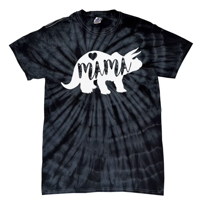 Mama Triceratops Dinosaur Funny Gift For Mother Day Tie-Dye T-Shirt