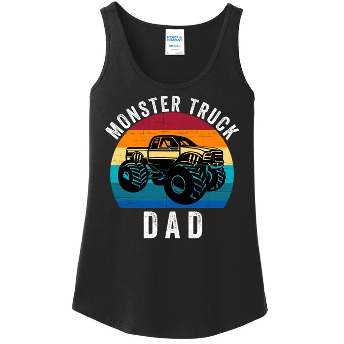 Monster Truck Dad FatherS Day Dads Love Monster Trucks Too Ladies Essential Tank